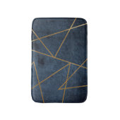 Navy Blue Gold Geometric Stylish Chic Badmat (Voorkant Verticaal)