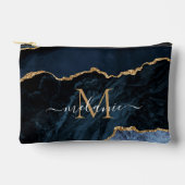 Navy Blue Gold Glitter Custom Letter Jouw naam Etui (Voorkant)