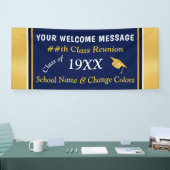 Navy Blue, Gold High School Reunion Banner Ideeën (Beurs)