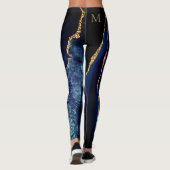 Navy Blue Gold Leggings Aangepaste letter en naam (Achterkant)