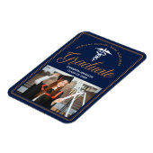 Navy Blue Gold Medische School Foto Afstuderen Magneet (Linkerzijde)