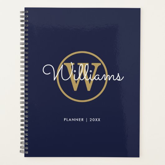 Navy Blue Gold Monogram Nom 2023 (Devant)