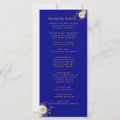 Navy Blue Gold Monogram Weddenprogramma (Achterkant)