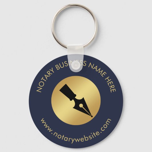 Navy Blue & Gold-promotiemiddel met Logo Sleutelhanger (Voorkant)
