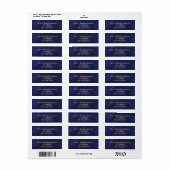 Navy blue Gold return address label (Full Sheet)