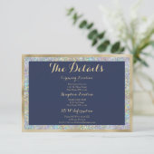 Navy blue gold silver holographic Details Kaart (Staand voorkant)