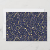 Navy Blue Gold Simple Script Merry-kerstfoto Feestdagenkaart (Achterkant)