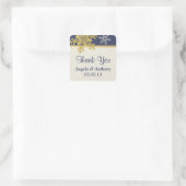 Navy Blue Gold Sneeuwvlok Winter bruiloft Stickers (Tas)