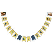 Navy Blue Gold Sparkle Afstuderen Foto Vlaggetjes (Alle)