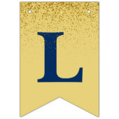 Navy Blue Gold Sparkle Afstuderen Foto Vlaggetjes (Derde vlag)