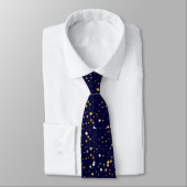 Navy Blue Gold Star Pattern-werk, Afstuderen, cade Stropdas (Gebonden)