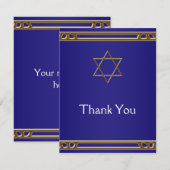 Navy Blue Gold Star van David Bedankt Kaarten (Voorkant / Achterkant)