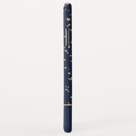 Navy Blue - Gold Stars Celestial Monogram Case-Mate iPhone Case (Achterkant/rechts)