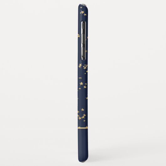 Navy Blue - Gold Stars Celestial Monogram Case-Mate iPhone Case (Achterkant/links)