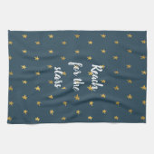 Navy Blue Gold Stars Theedoek (Horizontaal)