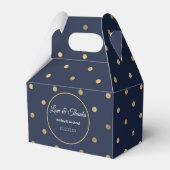Navy Blue Gold Stippen Pattern Birthday Favor Box Bedankdoosjes (Voorkant Zijde)