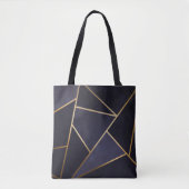 Navy Blue Gold Triangles Geometric Elegant Classy Draagtas (Voorkant)