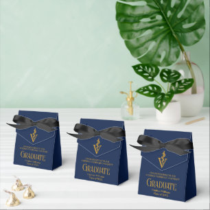 Navy Blue Gold Veterinaire School Afstudeerfeest Bedankdoosjes