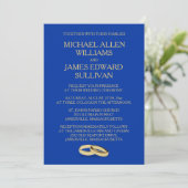 Navy Blue, Gold Wedding Invitations for Two Grooms (Debout devant)