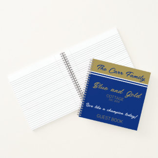 Navy Blue Gold White Guest Book Spiral Notitieboek
