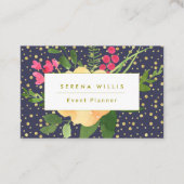 Navy Blue Gold Yellow Event Planner Visitekaartje (Voorkant)