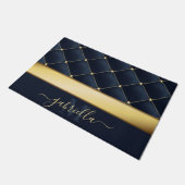 Navy Blue Golden Deurmat (Schuin)