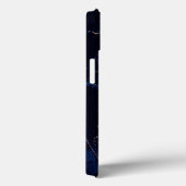 Navy Blue Golden Marble Case-Mate iPhone Case (Achterkant / Rechts)