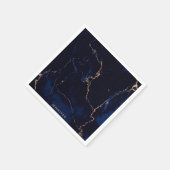 Navy Blue Golden Marble Servet (Hoek)