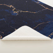 Navy Blue Golden Marble Sherpa Deken (3/4)