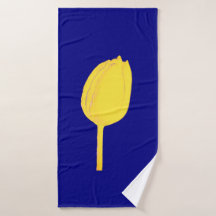 Navy Blue Golden Yellow Tulip Floral Colorful Cool