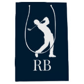 navy Blue Golf Medium Cadeauzakje (Voorkant)