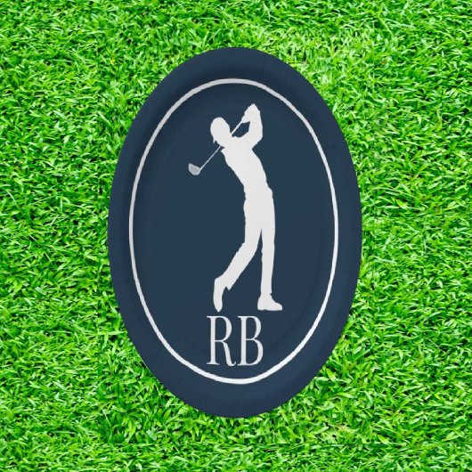 navy Blue Golf Papieren Bordje