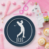 navy Blue Golf Papieren Bordje (Feest)