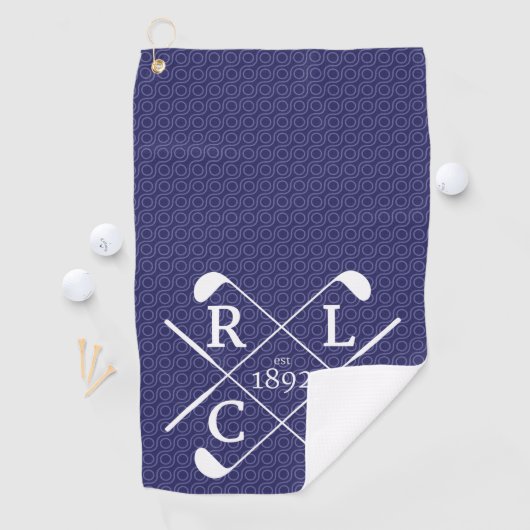 Navy Blue Golf Towel - Argyle Golf Logo Golfhanddoek (Insitu)