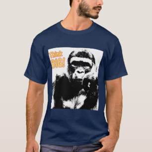 Navy Blue Gorilla Pop Art Elegant Trendy Modern T-shirt