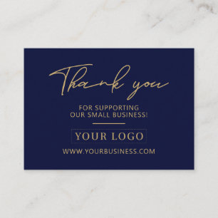 Navy Blue & Goud Zakelijk Logo Verpakkingsmateriaa Visitekaartje
