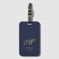 Navy Blue Gouden Gepersonaliseerde Handtekening Ba