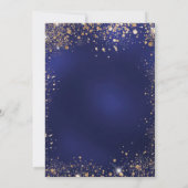 Navy blue goudglitter luxueuze bruiloft kaart (Achterkant)