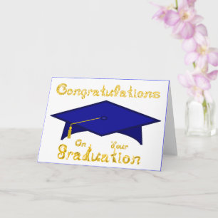 Navy Blue Graduation Cap Printable Party Pet of Kaart