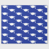 Navy Blue Graduation Caps Pattern - Afstuderen Cadeaupapier (Vlak)