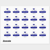 Navy Blue Graduation Party voor liefhebbers Ronde Sticker (Vel)