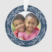 Navy Blue Grandparent Personalized Holiday Foto Ornament (voorkant)