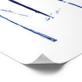 Navy Blue Grass Leafs Grass Seed Arts Poster (Hoek)