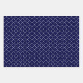 Navy Blue Gray Patterned Wrapping Paper Sheets (Voorkant)