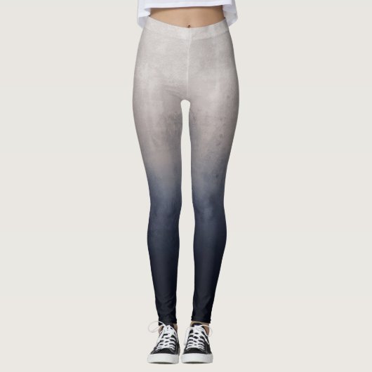 Navy Blue Gray White Leggings (Voorkant)