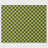 Navy Blue Green Checkerboard Cadeaupapier (Vlak)