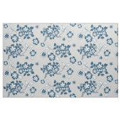 Navy Blue, Grey and White Floral Pattern Stof (Fat Quarter)