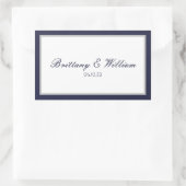 Navy Blue Grey bruid en bruidegom rechthoekige Sti Sticker (Tas)