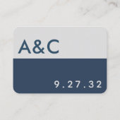 Navy Blue Grey Wedding QR Code Enclosure Kaart (Achterkant)