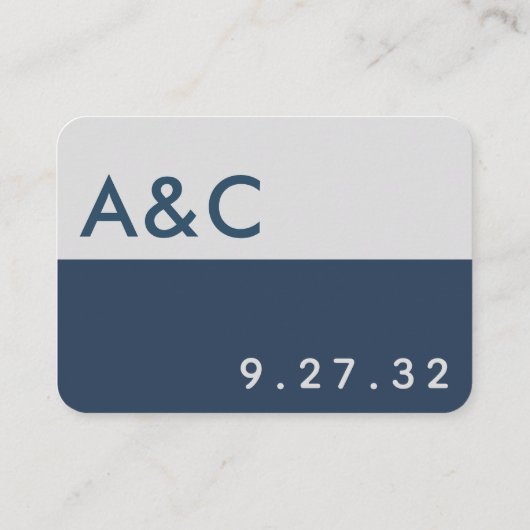 Navy Blue Grey Wedding QR Code Enclosure Kaart (Achterkant)